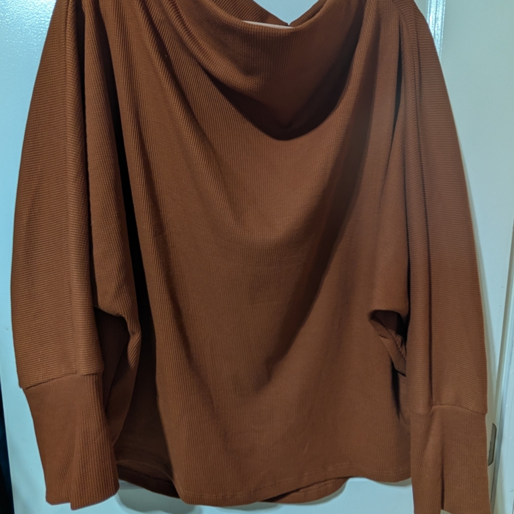 White Birch Cowl Neck Sweater in Rich Toffee